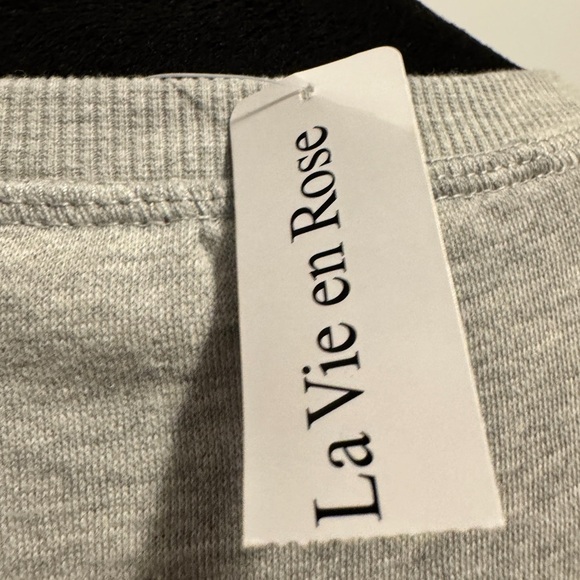 💎  La Vie en Rose Quilted Sweatshirt Grey - Picture 8 of 10